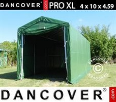 Tenda deposito 4x10x3,5x4,59m, PVC, Verde