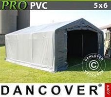Tenda deposito 5x6x2x2,9m, PVC, Grigio