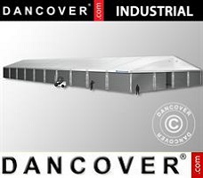 Tenda deposito 20x50x9,04m con portone scorrevole, PVC/Metallo, Bianco